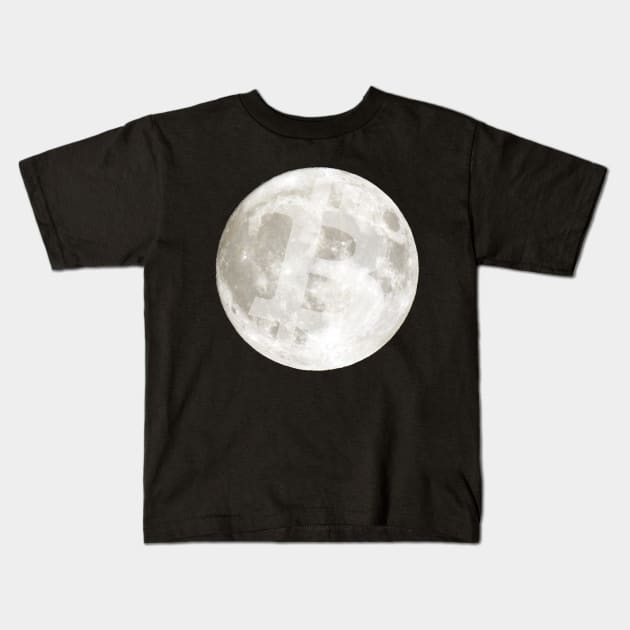 Bitcoin to the moon! Kids T-Shirt by charona